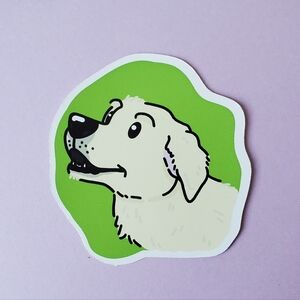 5-Pack Dogcember Akbash Dog 3" Matte Vinyl Die-Cut Stickers By Mattoodles